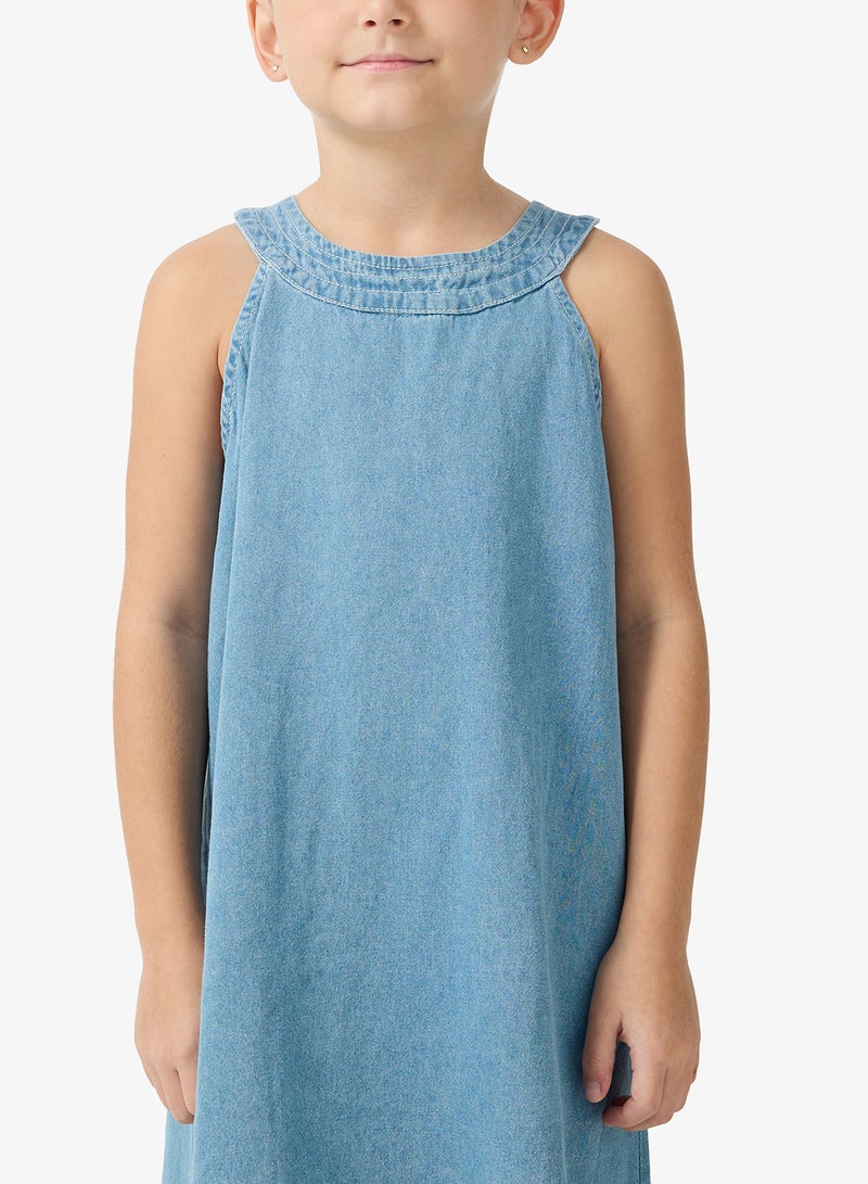 Pinata Halter Denim Summer Dress - Image 3
